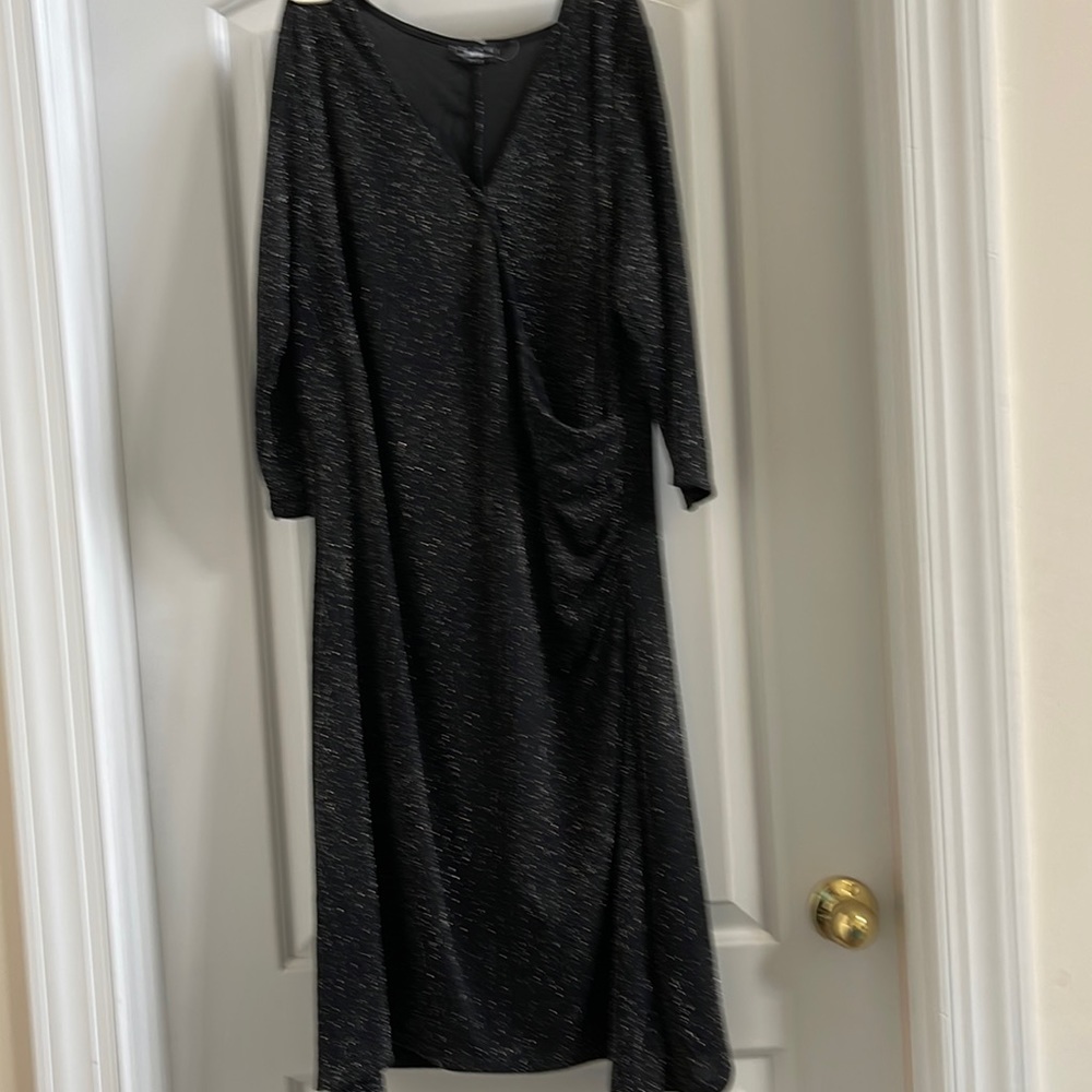 Black silver evening dress